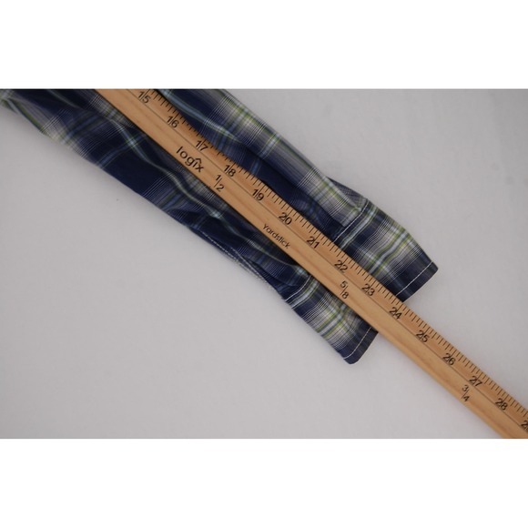 American Eagle Outfitters Shirt Mens Medium Blue Plaid Western Snap Vintage Fit - Picture 10 of 10